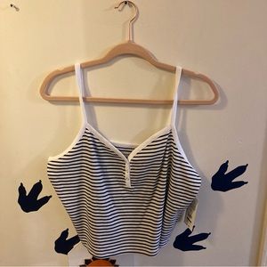 No Boundaries Striped Cropped Tank Size XXXL